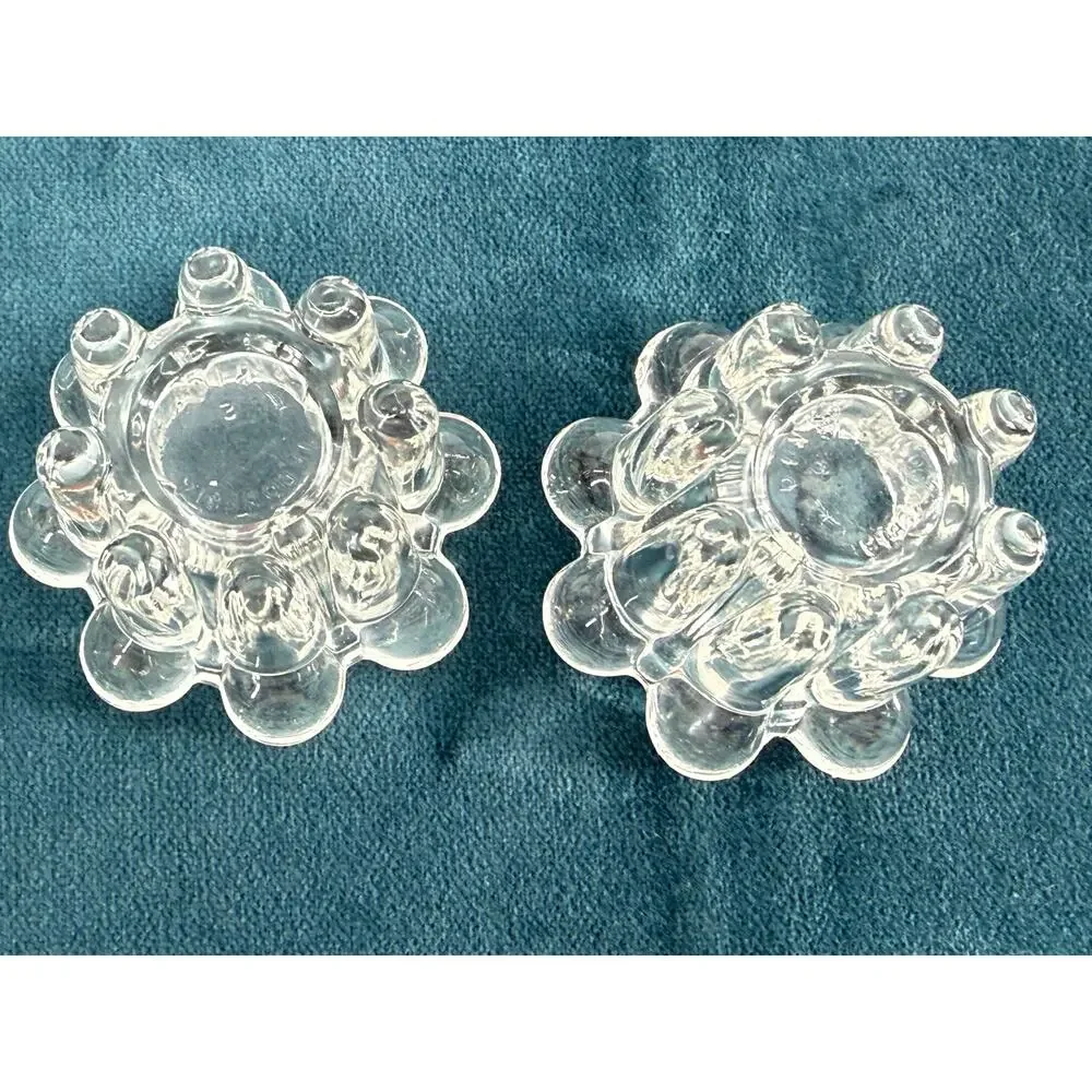 Holiday Entertaining Crystal Taper Candle Holders Pair Christmas Table Decor New